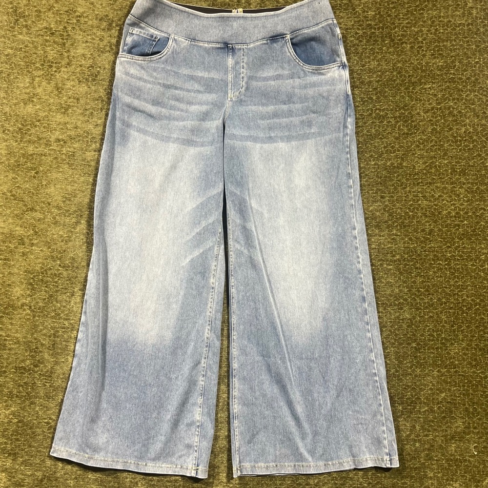 Halara Wide Leg Jeans Womens 1X Light Blue Pull On Pants